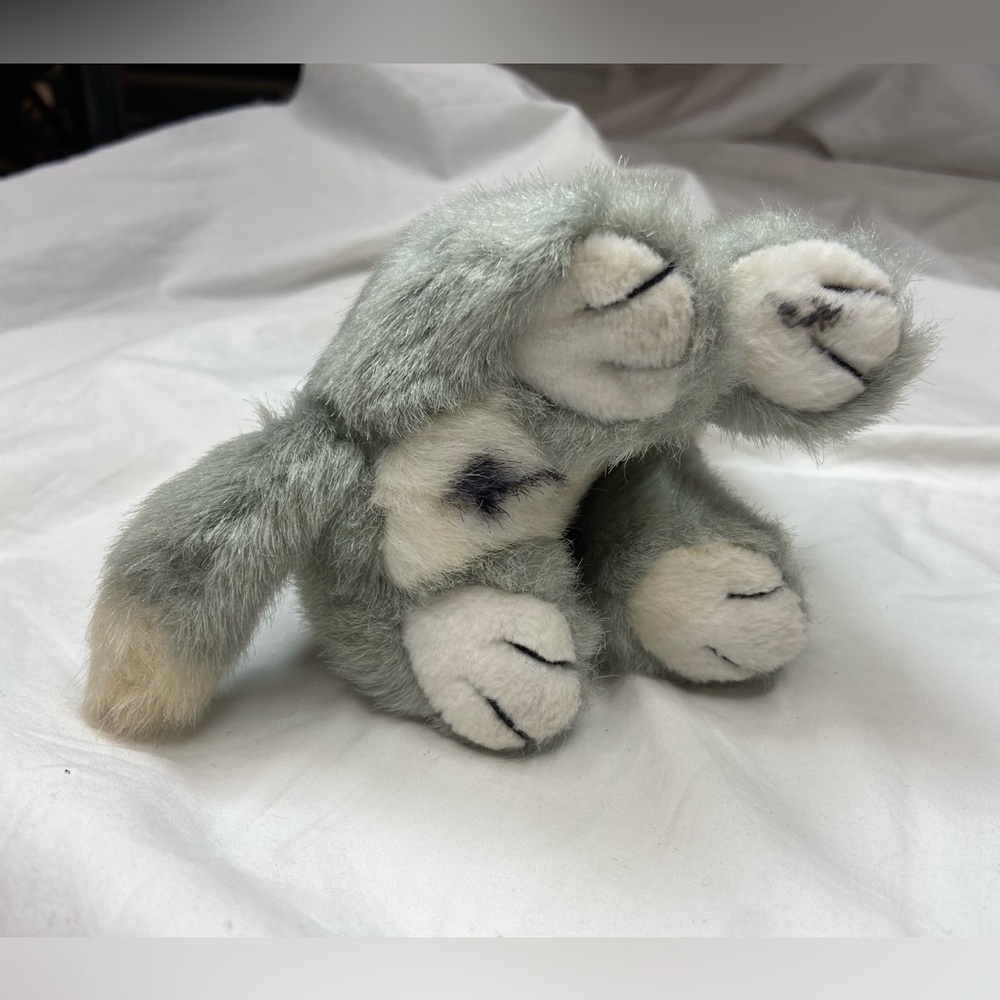 Siberian Husky Puppy Stuffed Plush Grey and Cream Animal - Picture 5 of 9